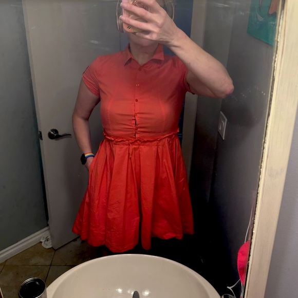 Red Armani exchange dress with pockets. - Picture 5 of 16
